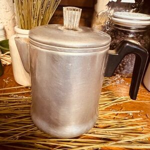 VTG Century 5 cup Aluminum Ware USA Glass knob Camping Coffee Percolator
